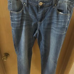 Seven7 Women's Straight Leg Blue Jeans